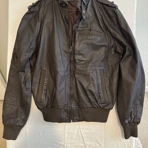 Vintage Dark Brown Bomber Jacket